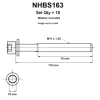 Head Bolt Set for Nissan Navara D22 2.5L 4cyl T/Diesel YD25DDTI 1/2007-12/2015