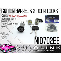 IGNITION BARREL & 2 LOCK SET FOR HOLDEN COMMODORE VN VP VR CENTRAL LOCKING