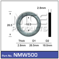 NICE NMW500 MAG WHEEL WASHER ID 18mm x 2.8mm THICK - SOLD AS EACH
