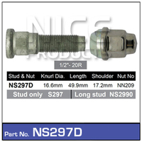 Nice NS297D Wheel Stud & Nut 1/2" For Rear Jeep Wrangler jk 3/2007 - 4/2018