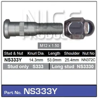 Nice NS333Y Wheel Stud & Nut 12 x 1.5mm for Front Toyota Landcruiser 70 Series
