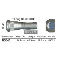 NICE WHEEL STUD & NUT NS345 FOR REAR TOYOTA CRUISER HILUX PRADO CHECK APP x1