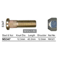 Nice NS347 Wheel Stud & Nut M12 x 1.5 For Honda Accord & CRV Check App Below 