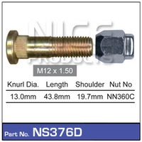 NICE WHEEL STUD & NUT NS376D FOR FRONT HYUNDAI ELANTRA & i30 WITH ALLOY WHEEL x1