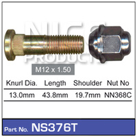 NICE WHEEL STUD & NUT NS376T FOR FRONT HYUNDAI ELANTRA & i30 WITH STEEL WHEEL x1