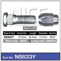 Nice NS633Y Wheel Stud & Nut 14 x 1.5mm for Front Toyota Landcruiser 70 100 200