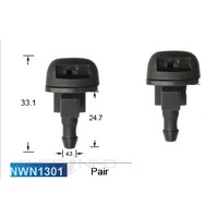 Nice NWN1301 Windscreen Washer Jets Push on Type Single Spray 5mm Hose Pair