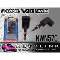 UNIVERSAL WINDSCREEN WASHER NOZZLES RIGHT ANGLE TWIN SPRAY 10mm HOLE 5mm HOSE