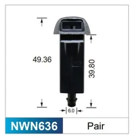 Nice NWN636 Windscreen Washer Jets Push On 6mm Hose Single Spray Pair for Toyota