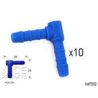 UNIVERSAL PLASTIC RIGHT ANGLE WASHER HOSE JOINER 5mm PUSH ON HOSE CONNECTOR x10