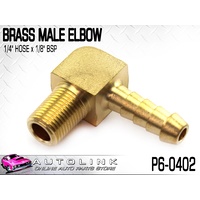 BRASS MALE ELBOW 1/4" HOSE x 1/8" BSP ( P6-0402 )
