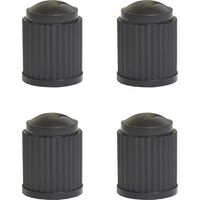 Universal Black Plastic Valve Caps 4 Pk for All Car Bike 4wd Truck Tire Wheel