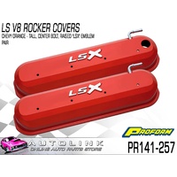 PROFORM CAST ALLOY ROCKER COVERS ORANGE FOR CHEV LS V8 ENGINES PR141-257