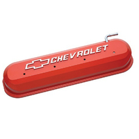 Proform PR141-261 Cast Aluminium Valve Covers Orange Raised Logo for Chev LS V8