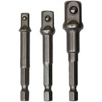 3 PIECE DRILL SOCKET ADAPTERS - 1/4" 1/2" 3/8" FOR ALL STANDARD DRILL CHUCKS
