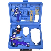 PK TOOL PT70320 7pc GRAVITY FEED HVLP AIR SPRAY GUN KIT 1.4mm & 0.8mm GUNS
