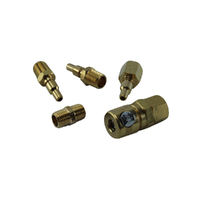Air Fitting Quick Coupling 5 Piece Set 1/4 in. BSP Jamec Type Fittings Brass