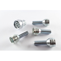 NICE R6LOCK CHROME WHEEL LOCK NUT SET WITH KEY M14 x 1.50 THREAD SIZE CONE SEAT