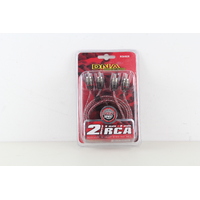 DNA 2 MALE RCA TO 2 MALE RCA PRO SPEC CABLE - RED 2 METRES ( RCA402R )