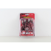 DNA 2 MALE RCA TO 2 MALE RCA PRO SPEC CABLE - RED 3 METRES RCA403R