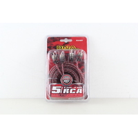 DNA 2 MALE RCA TO 2 MALE RCA PRO SPEC CABLE - RED 5 METRES ( RCA405R )