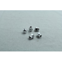 Pro-Kit Anodized Alloy Hex Shape Valve Caps Universal Set of 5 Chrome Finish