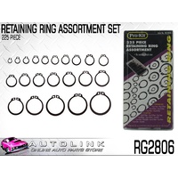 PROKIT RETAINING RING ASSORTMENT SET 225 PIECE - VARIOUS SIZES RG2806