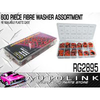 RUBBER & FIBRE WASHER ASSORTMENT - 600 PIECE METRIC SET IN RESEALABLE CASE