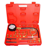 EFI Fuel Injector Pressure Tester Kit - 21pcs 140psi Gauge + Hose & Adaptors