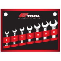 7 PIECE ULTRA SHORT METRIC COMBINATION RATCHET SET 8 10 11 13 14 17 & 19mm