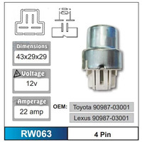 Nice RW063 Relay 4 Pin 22 Amp 12 Volt for Lexus & Toyota Models OEM 90987-03001