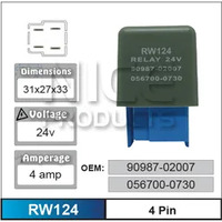 Nice RW124 Relay 4 Pin 24 Volt for Toyota Models 90987-02007 056700-0730