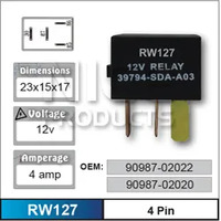 Nice RW127 Relay 4 Pin 12 Volt for Toyota Models 7010126012 90987-