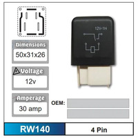Nice RW140 Relay 4 Pin 12 Volt 30 Amp for Toyota Models