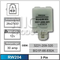 Nice RW204 Relay 3 Pin 12 Volt 30 Amp for Mazda Models BG1P-66-830A 3221-209-320