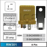 Nice RW301 Relay 4 Pin 12 Volt 20 Amp for Isuzu Models 8-94248989-0 8-94248989-1