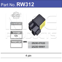 Nice RW312 Relay 4 Pin 12 Volt for Nissan Models 25230-5T020 25230-89981