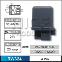 Nice RW324 Relay 4 Pin 24 Volt 20 Amp 25230-01500 25230-01JOO