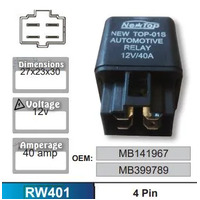 Nice RW401 Relay 4 Pin 12 Volt 40 Amp for Mitsubishi MB141967 MB399789