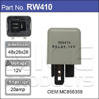 Nice RW410 Relay 3 Pin 12 Volt 20 Amp for Mitsubishi Models MC856359