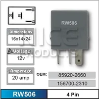 Nice RW506 Relay 4 Pin 12 Volt 20 Amp OE Number 85920-2660 156700-2310