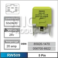 Nice RW509 Relay 5 Pin 24 Volt 20 Amp OE Number 85920-1470 or 056700-6922