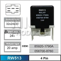 Nice RW513 Relay 5 Pin 24 Volt 20 Amp OE Number 85920-1790A or 056700-8760