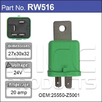 Nice RW516 Relay 4 Pin 24 Volt 20 Amp OE Number 1-82550146-0 or 25550-Z5001