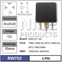 Nice RW702 Relay 12V 4 Pin 30 Amp for Ford GM Holden Models 94607594 79NU138442A