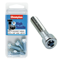 CHAMPION FASTENERS SHC15 HIGH TENSILE HEX HEAD BOLTS UNC 5/16" x 3/4" PACK OF 5