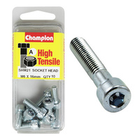 CHAMPION SHM21 HIGH TENSILE HEX HEAD BOLTS METRIC 6mm x 16mm PACK OF 10