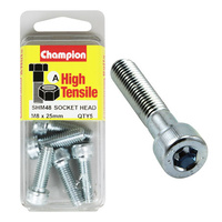 CHAMPION FASTENERS SHM48 HIGH TENSILE HEX HEAD BOLTS METRIC 8mm x 25mm PACK OF 5