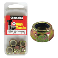 Champion Fasteners SLF80 High Tensile Nylon Lock Nuts 7/16" UNF Pack Of 5