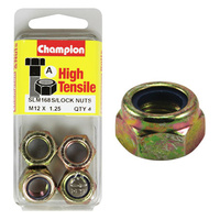 CHAMPION SLM168 HIGH TENSILE NYLON LOCK NUTS METRIC M12 x 1.25 PACK OF 4